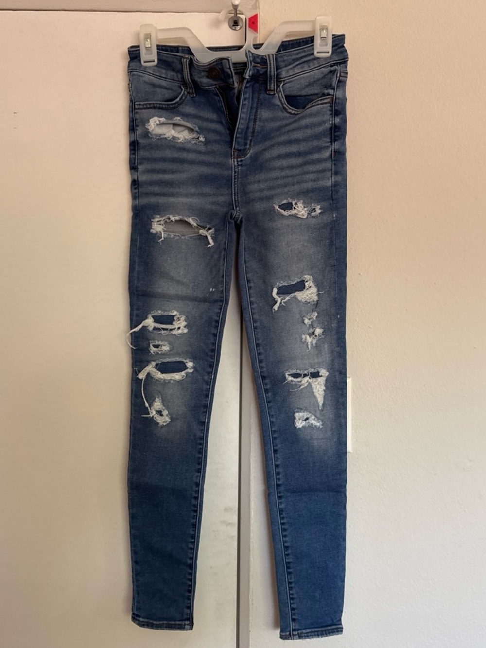 American Eagle Outfitters Ripped Dark Blue Skinny Jeans